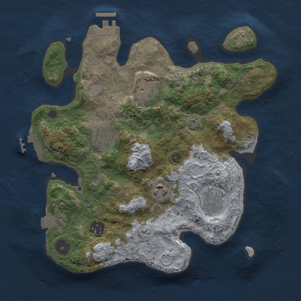 Rust Map: Procedural Map, Size: 3000, Seed: 299168997, 11 Monuments