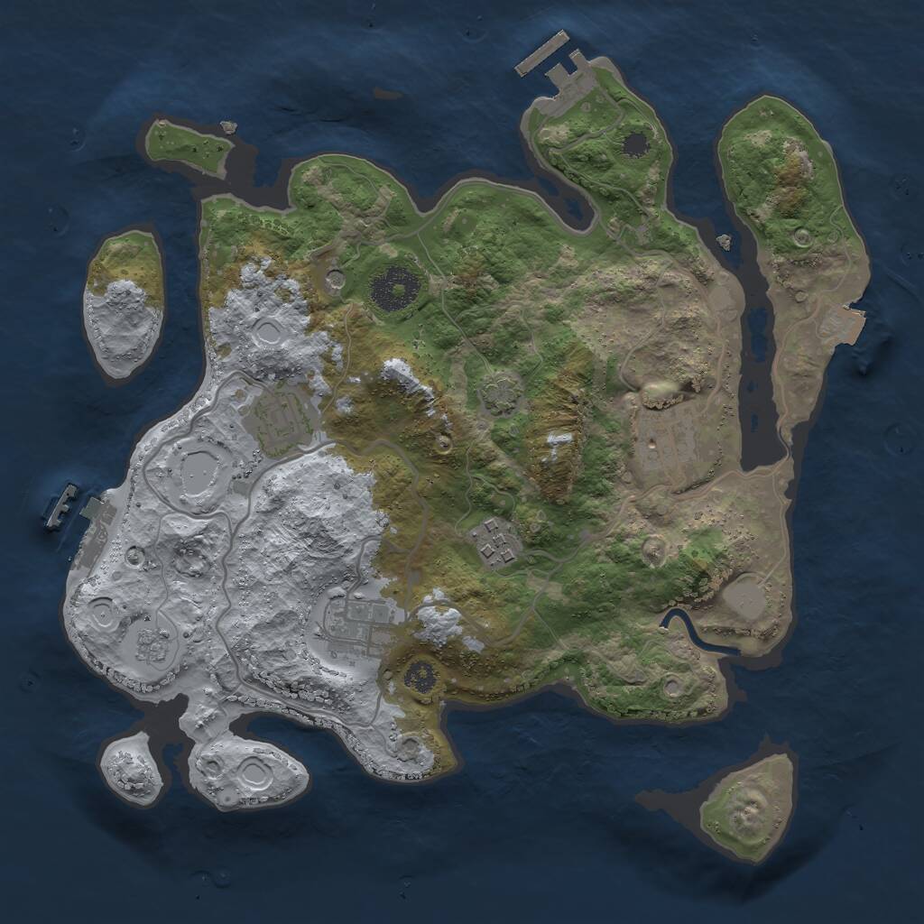 Rust Map: Procedural Map, Size: 3000, Seed: 89738, 10 Monuments