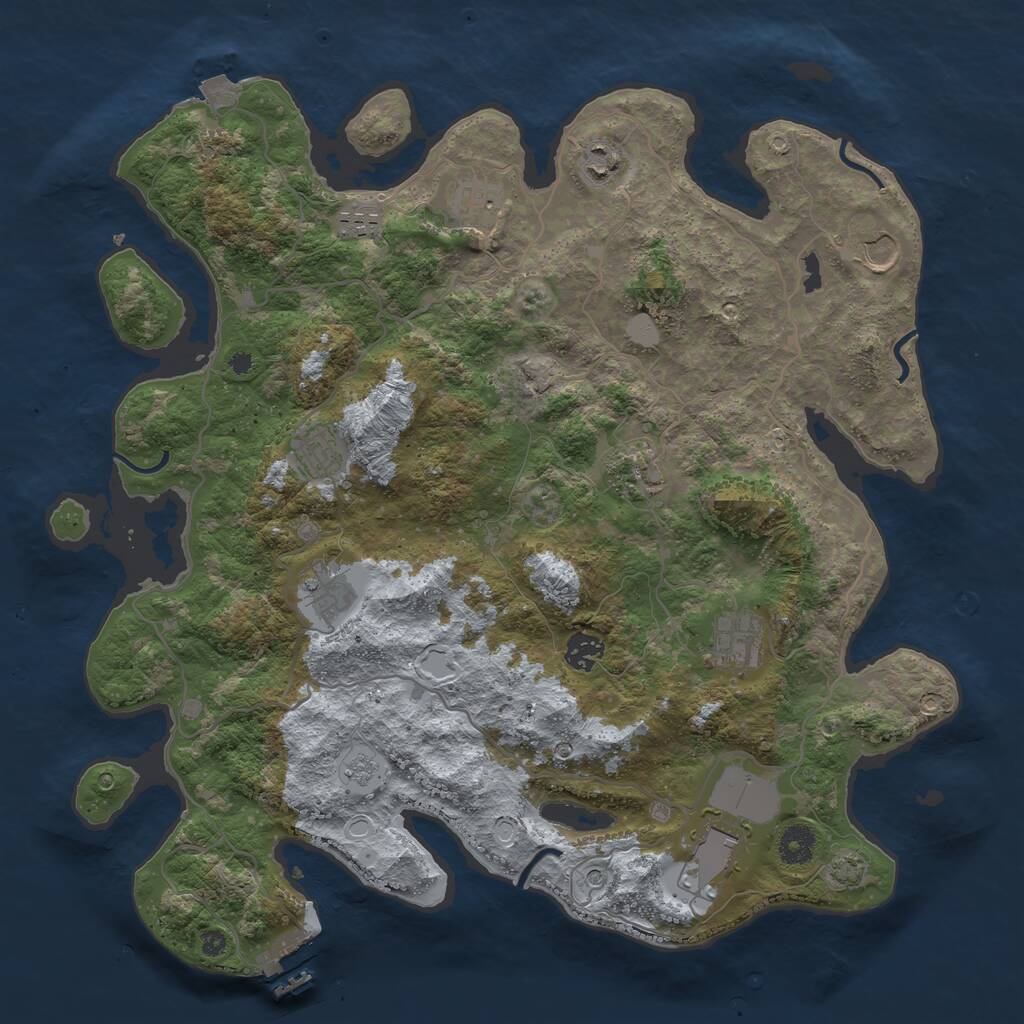 Rust Map: Procedural Map, Size: 4000, Seed: 79467053, 15 Monuments