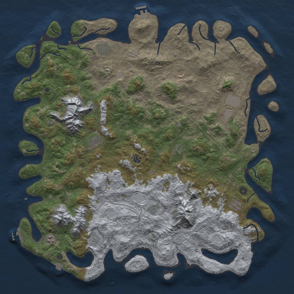 Rust Map: Procedural Map, Size: 5500, Seed: 3679960, 17 Monuments