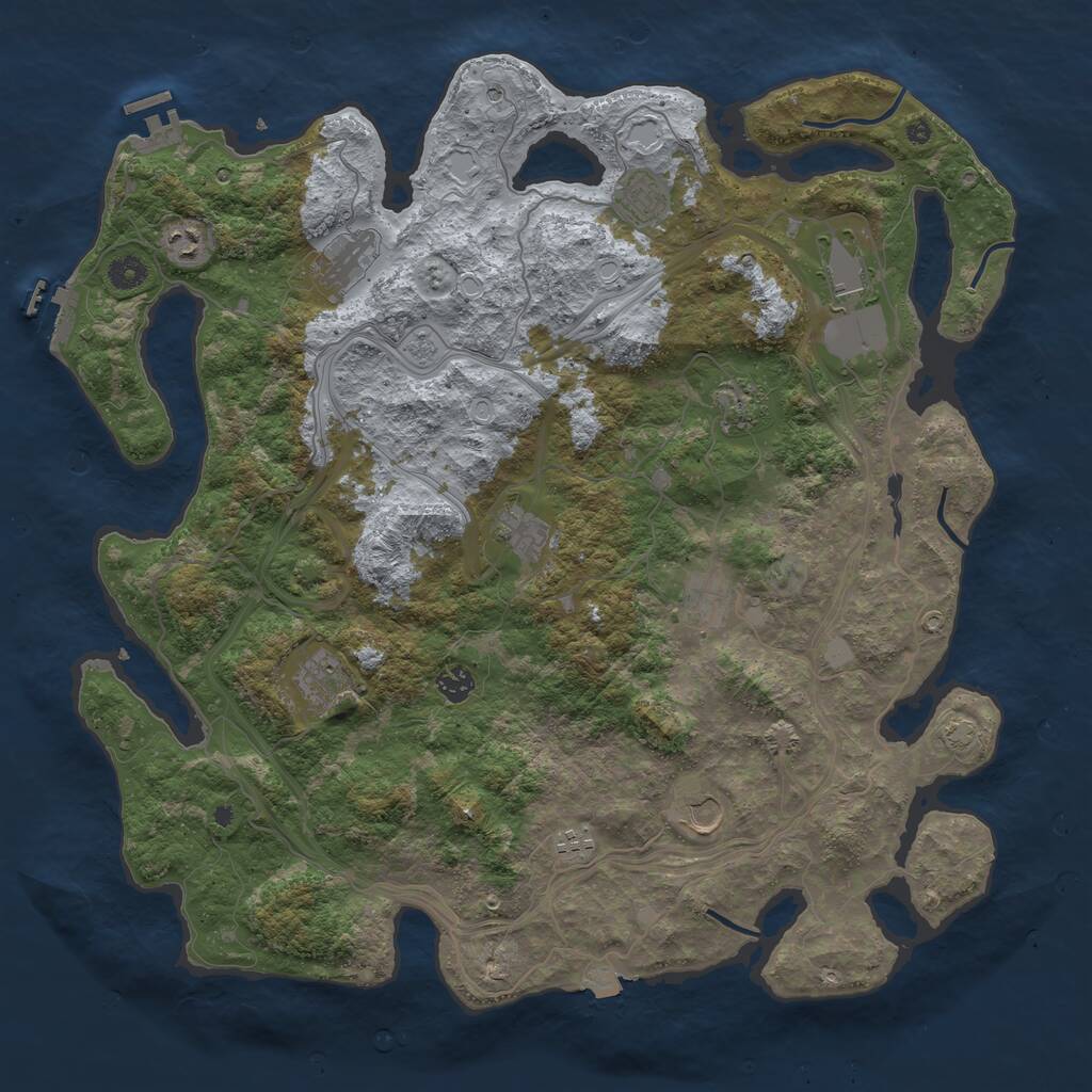 Rust Map: Procedural Map, Size: 4500, Seed: 502842603, 17 Monuments