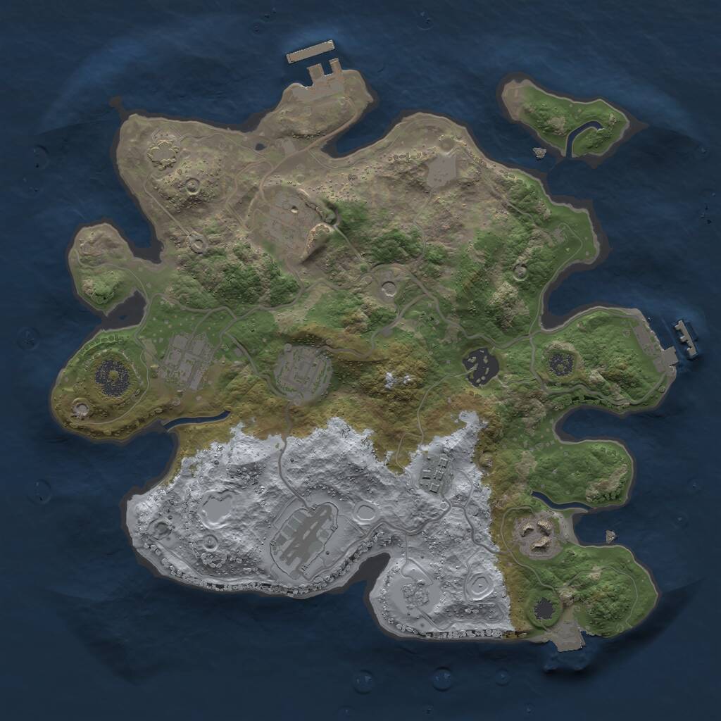 Rust Map: Procedural Map, Size: 3000, Seed: 1616420457, 13 Monuments