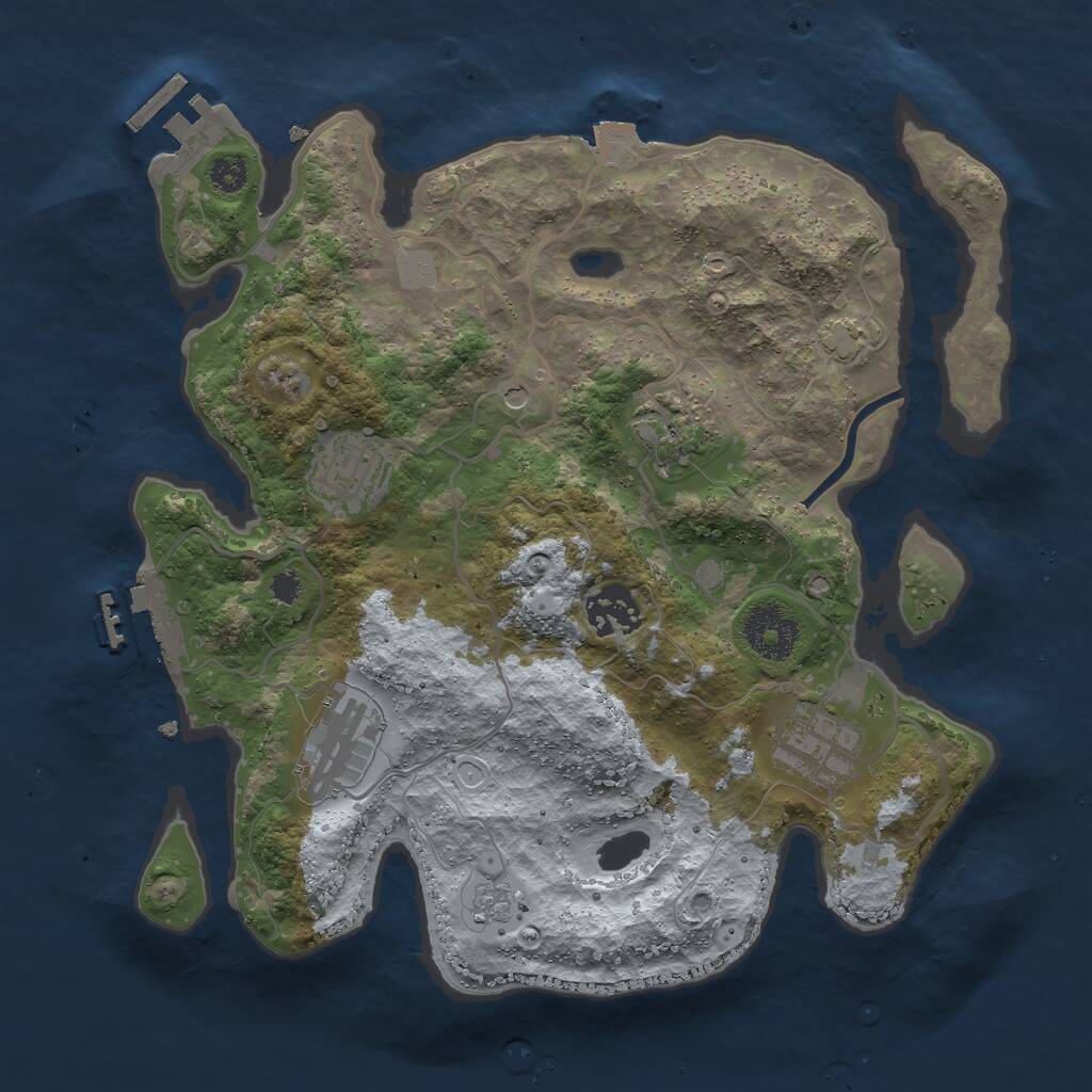 Rust Map: Procedural Map, Size: 3000, Seed: 6854127, 11 Monuments