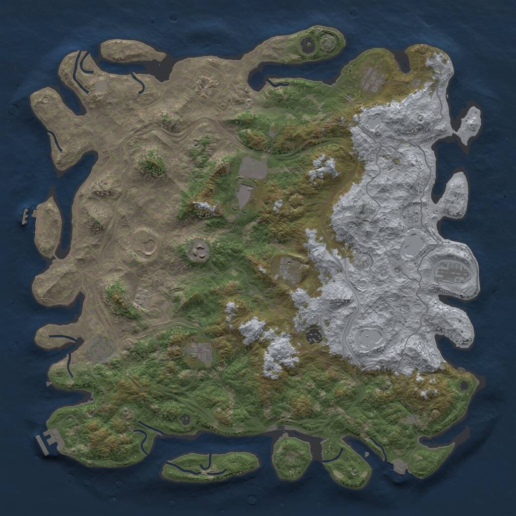 Rust Map: Procedural Map, Size: 4890, Seed: 154858866, 17 Monuments