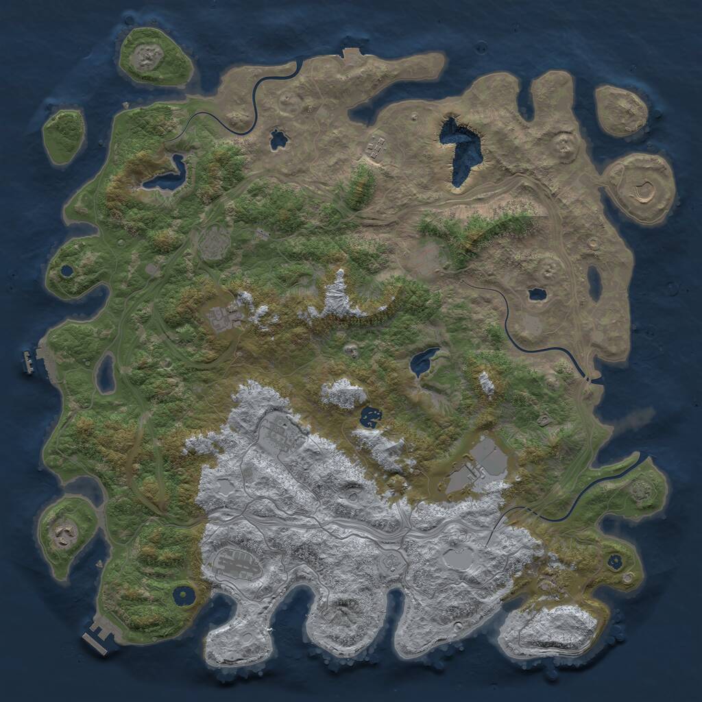 Rust Map: Procedural Map, Size: 4890, Seed: 1636122672, 17 Monuments