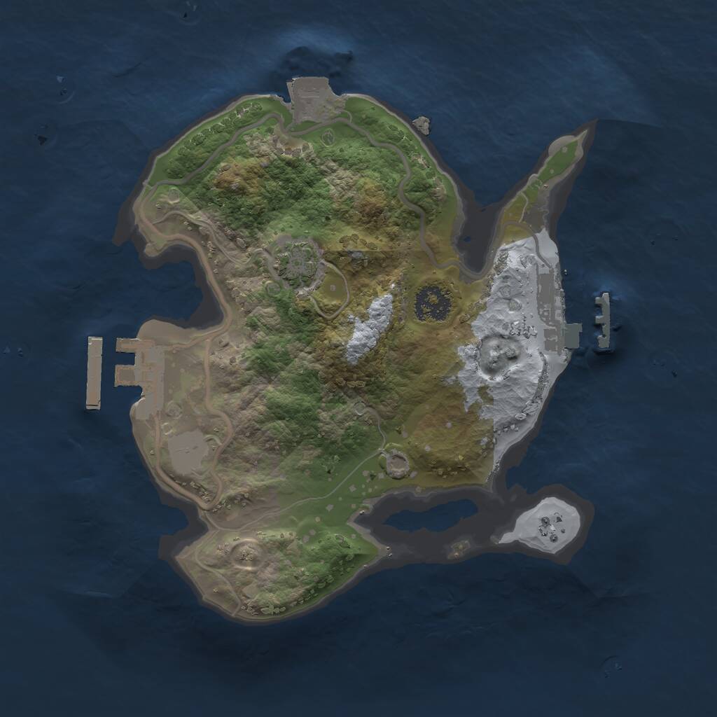 Rust Map: Procedural Map, Size: 2000, Seed: 2353, 4 Monuments