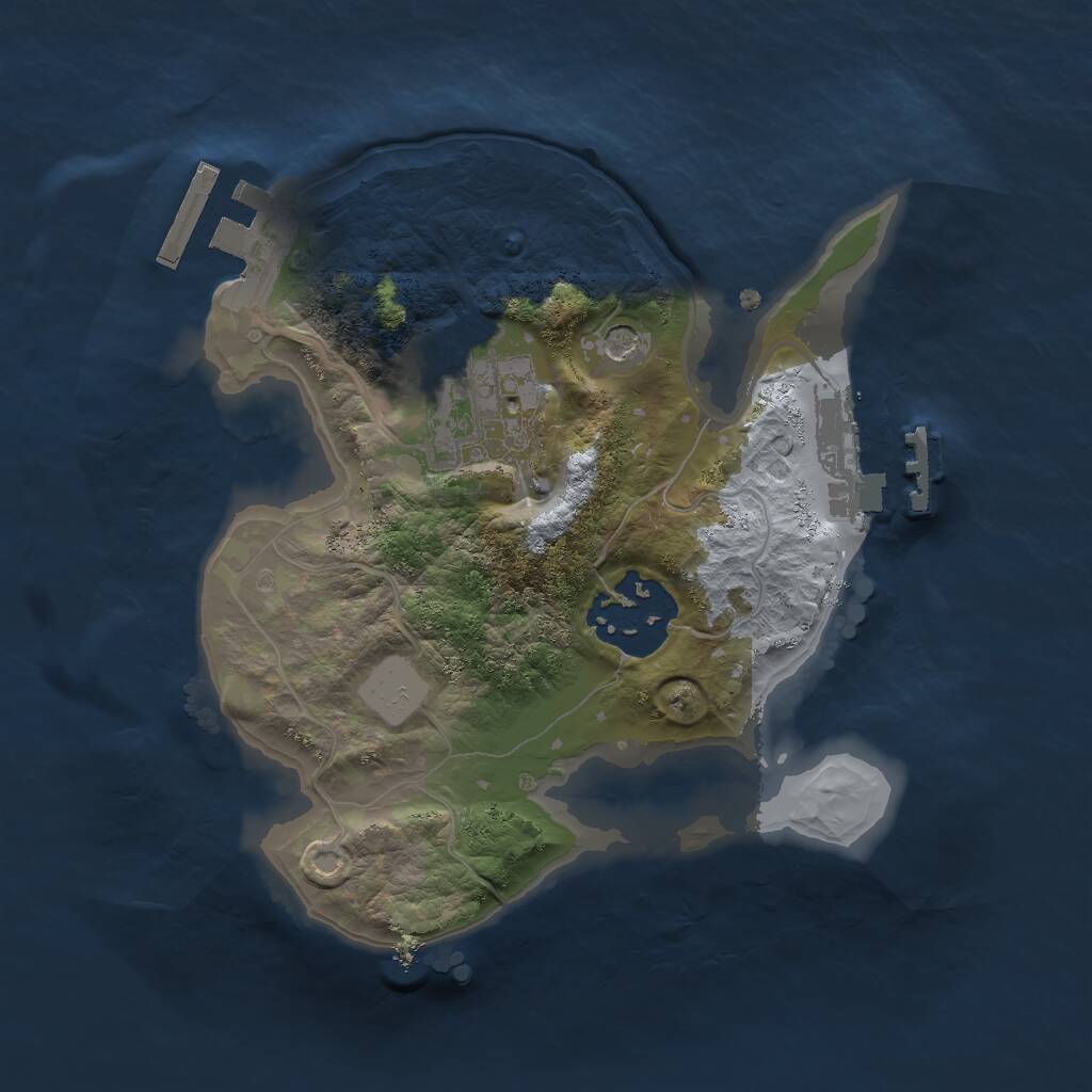 Rust Map: Procedural Map, Size: 2000, Seed: 2353, 6 Monuments