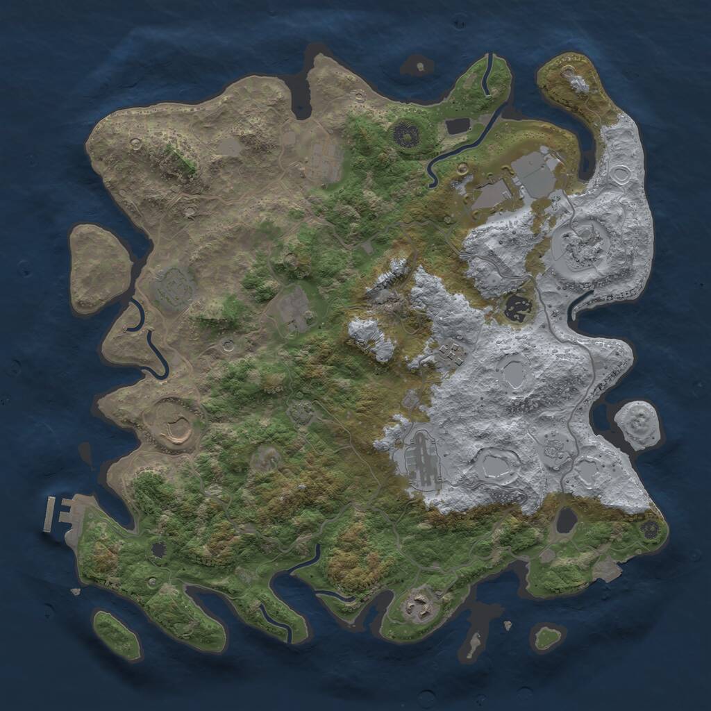 Rust Map: Procedural Map, Size: 4000, Seed: 681293810, 15 Monuments