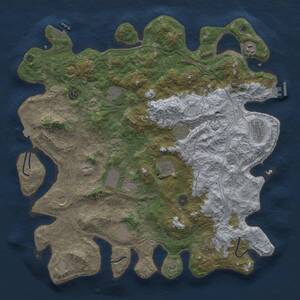 Thumbnail Rust Map: Procedural Map, Size: 4500, Seed: 611991, 17 Monuments