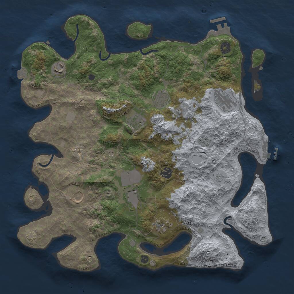 Rust Map: Procedural Map, Size: 3800, Seed: 5467, 15 Monuments