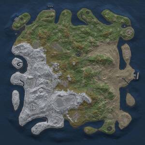 Thumbnail Rust Map: Procedural Map, Size: 4300, Seed: 35378386, 17 Monuments