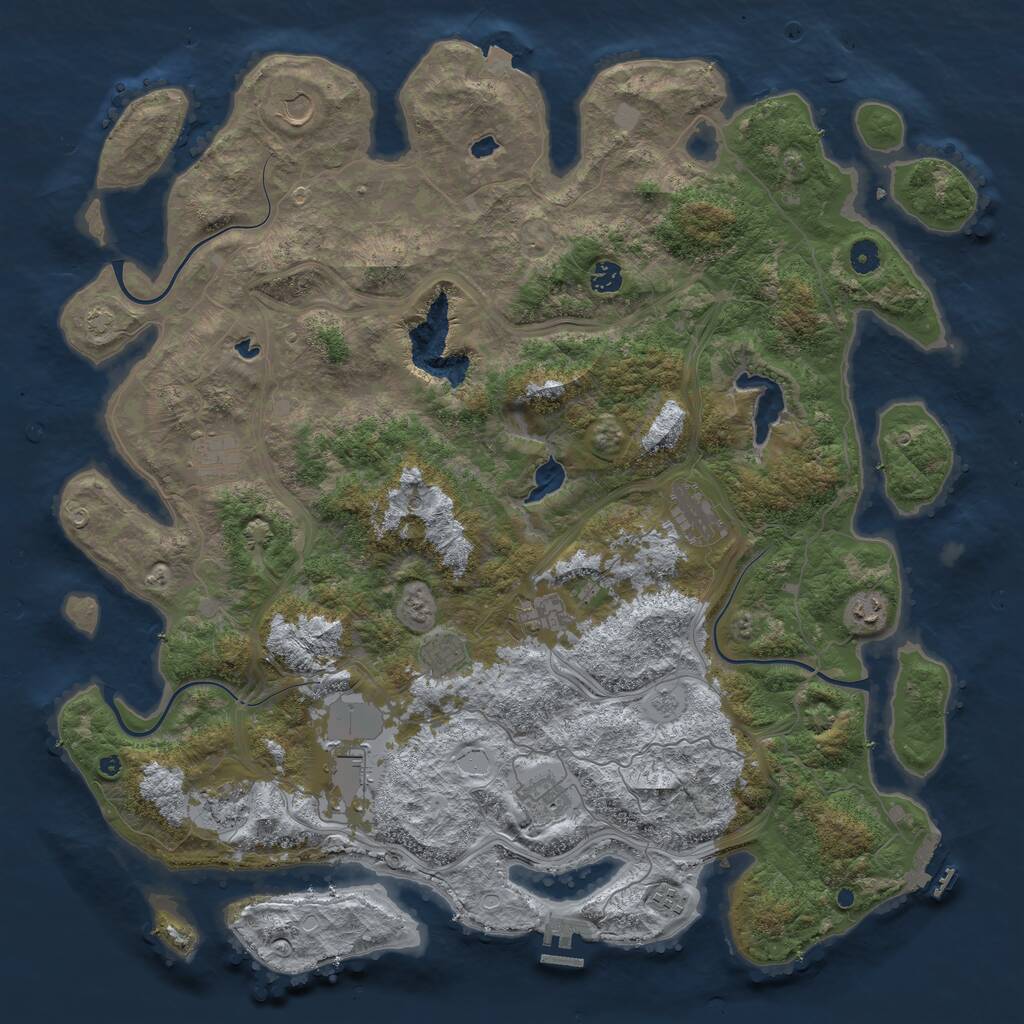 Rust Map: Procedural Map, Size: 4800, Seed: 7250, 17 Monuments