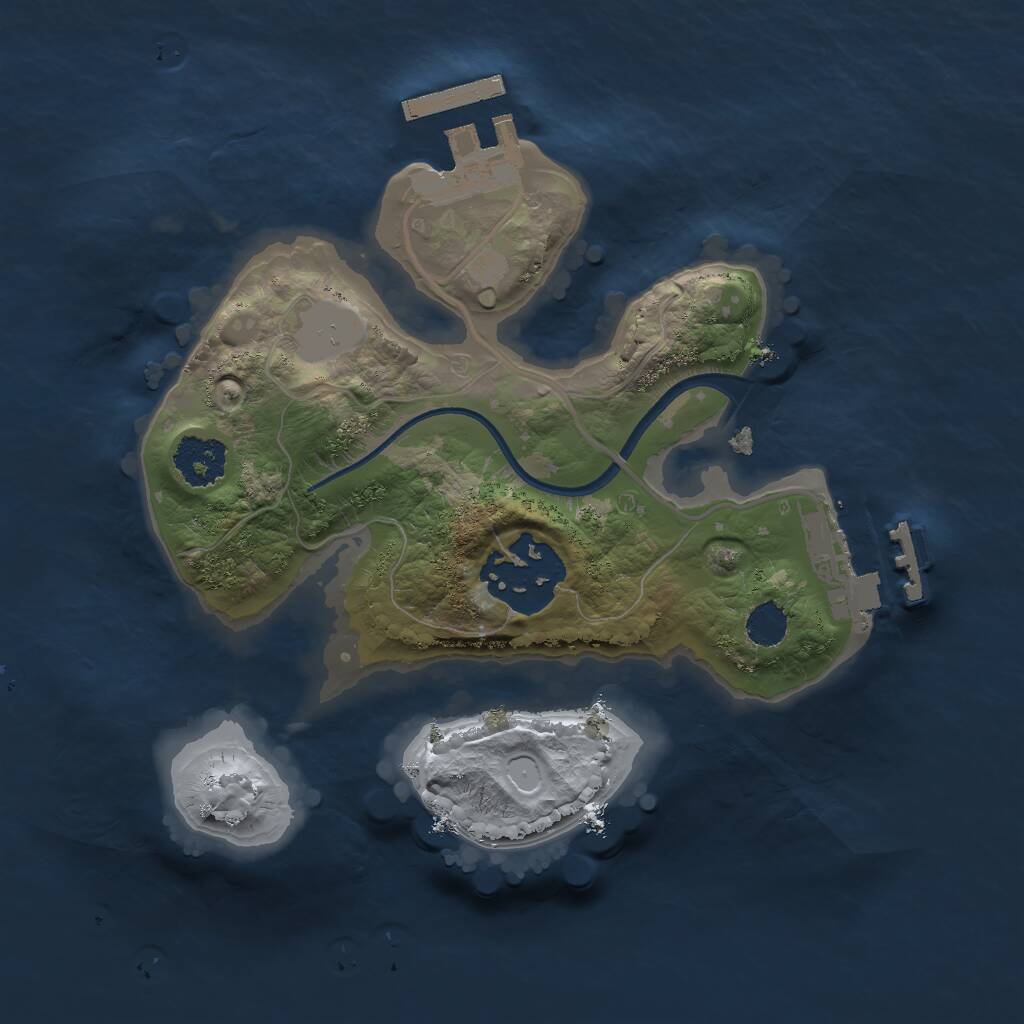 Rust Map: Procedural Map, Size: 2000, Seed: 2582, 4 Monuments