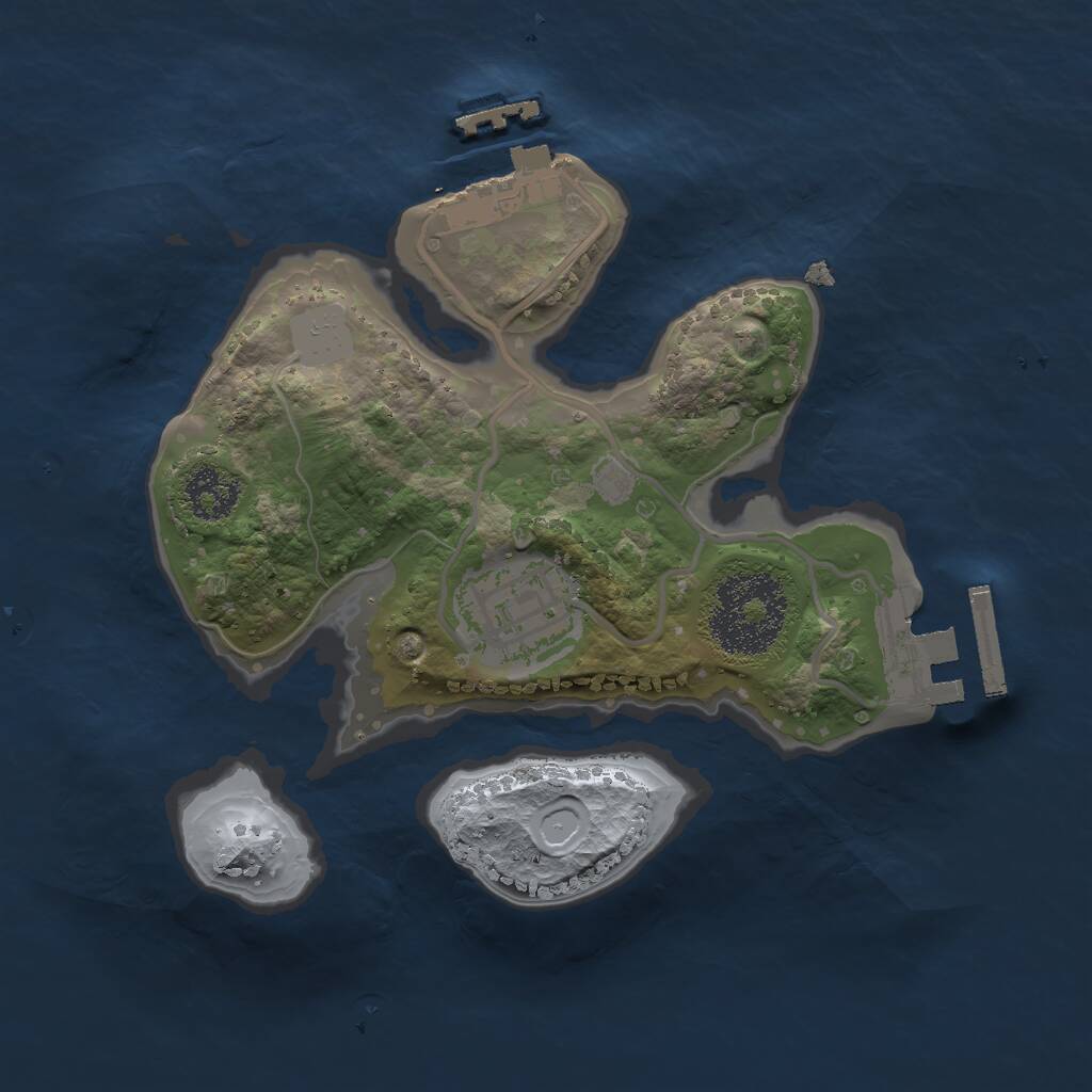 Rust Map: Procedural Map, Size: 2000, Seed: 2582, 4 Monuments