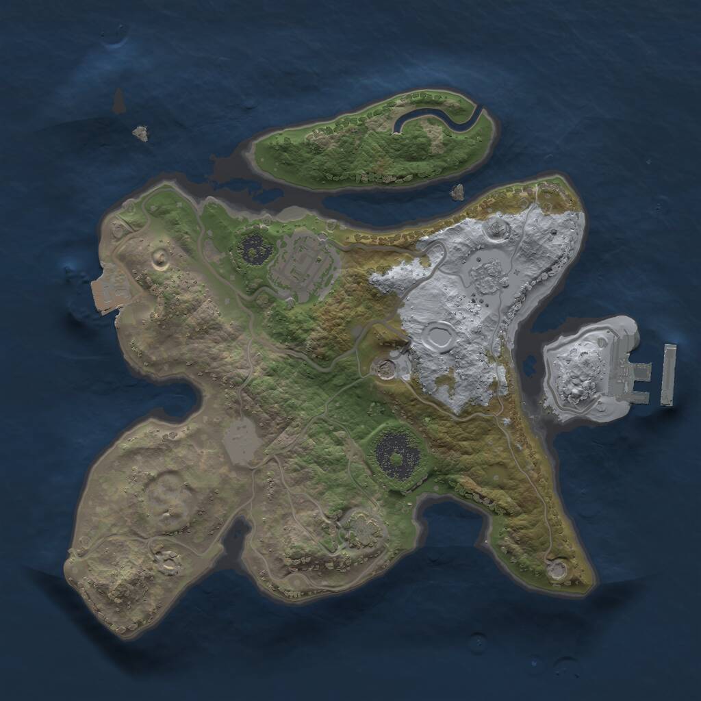 Rust Map: Procedural Map, Size: 2300, Seed: 875234, 6 Monuments