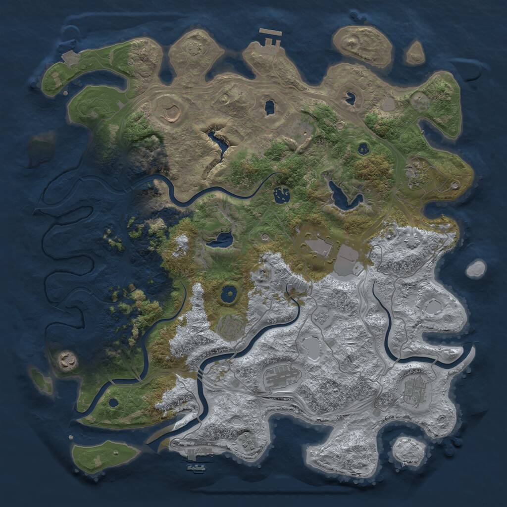 Rust Map: Procedural Map, Size: 4500, Seed: 41961086, 18 Monuments