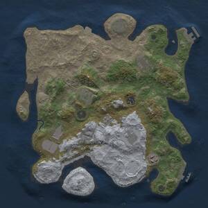 Thumbnail Rust Map: Procedural Map, Size: 3500, Seed: 19531957, 14 Monuments