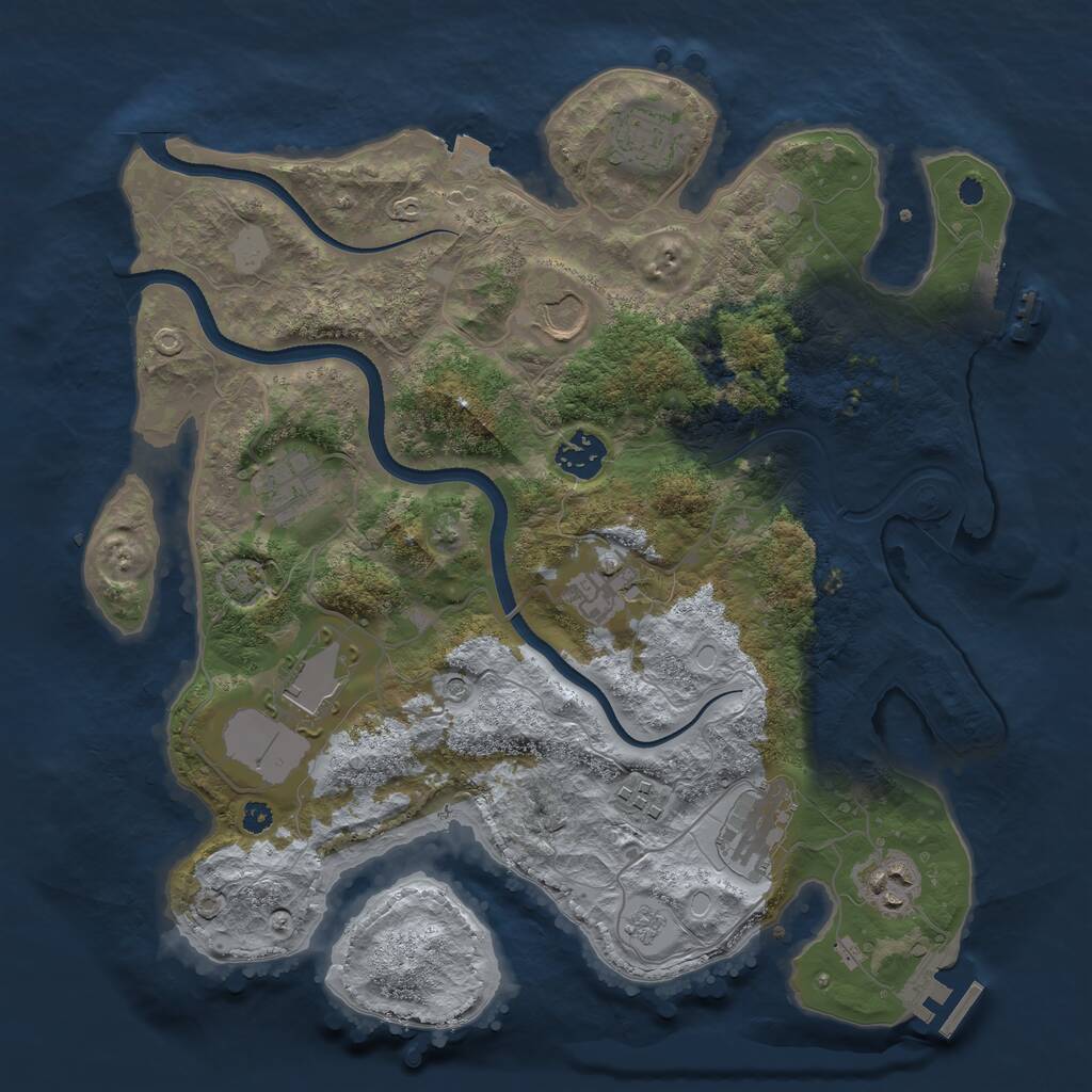 Rust Map: Procedural Map, Size: 3500, Seed: 19531957, 17 Monuments