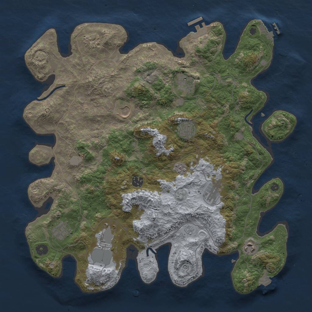 Rust Map: Procedural Map, Size: 4000, Seed: 1118, 18 Monuments