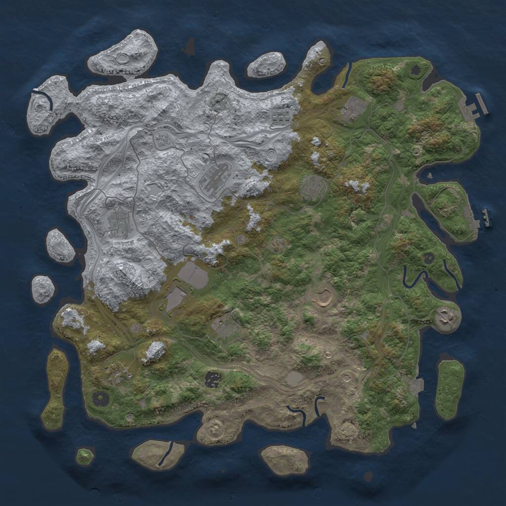 Rust Map: Procedural Map, Size: 4500, Seed: 1699368373, 17 Monuments