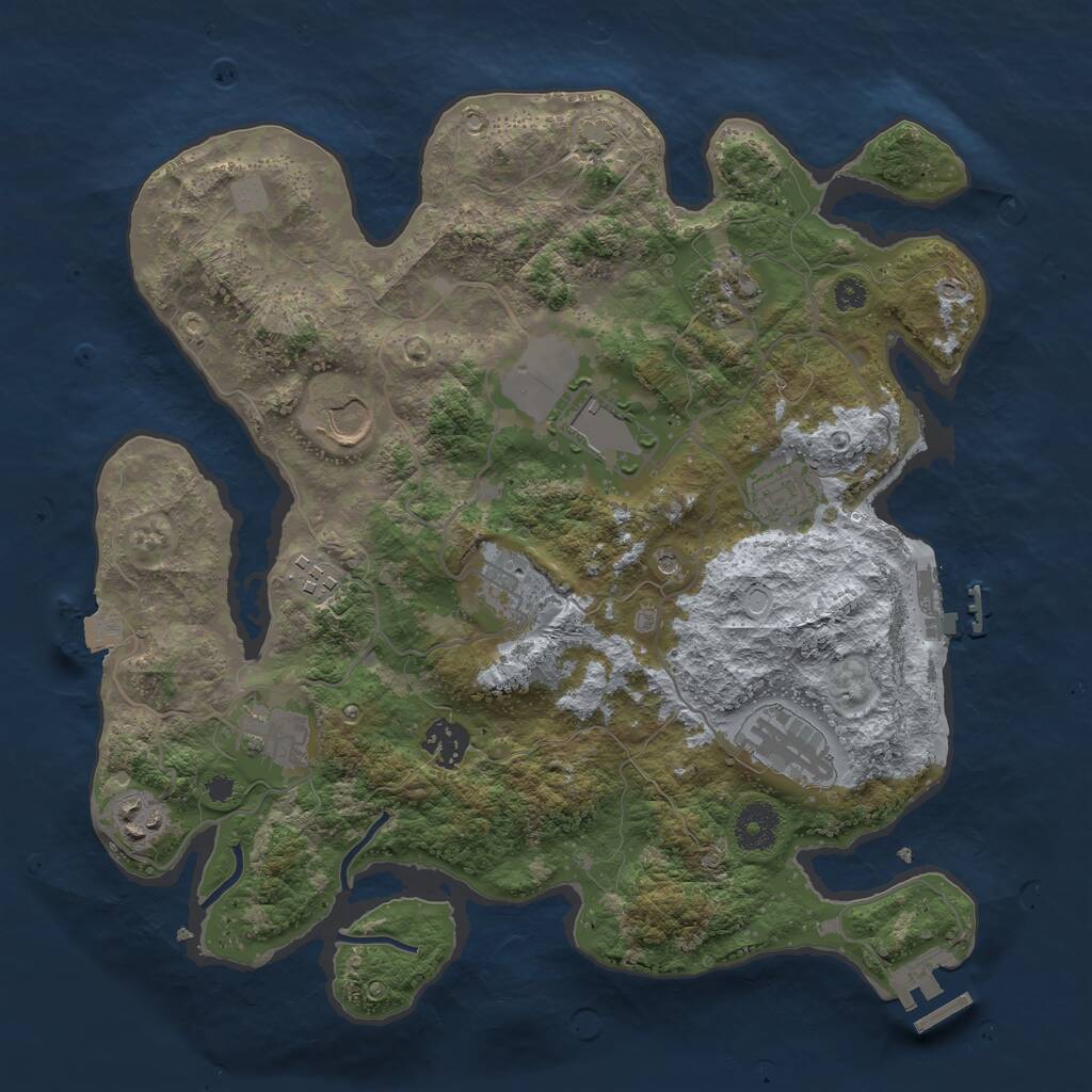 Rust Map: Procedural Map, Size: 3500, Seed: 601128181, 15 Monuments