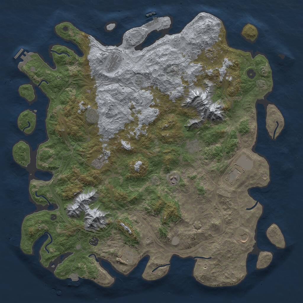 Rust Map: Procedural Map, Size: 5000, Seed: 913592240, 17 Monuments