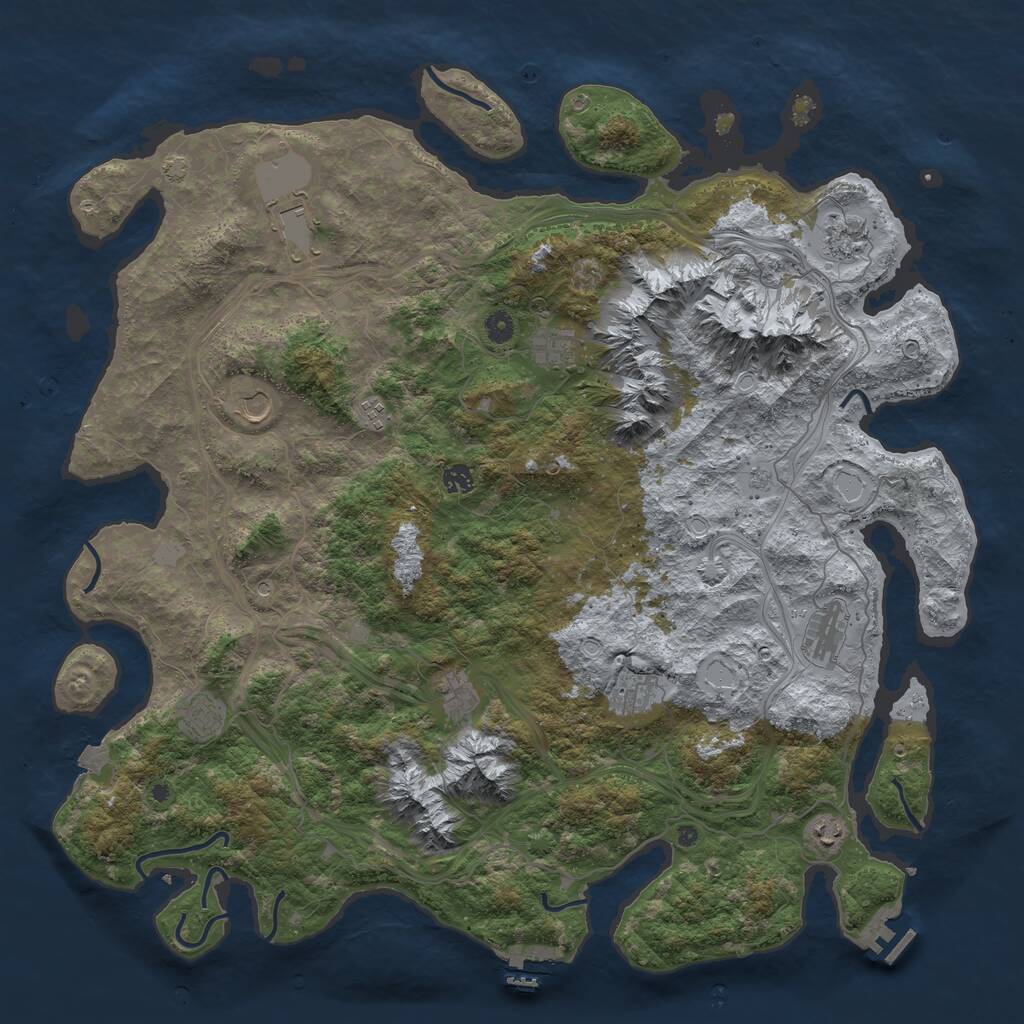 Rust Map: Procedural Map, Size: 5000, Seed: 1699361982, 17 Monuments