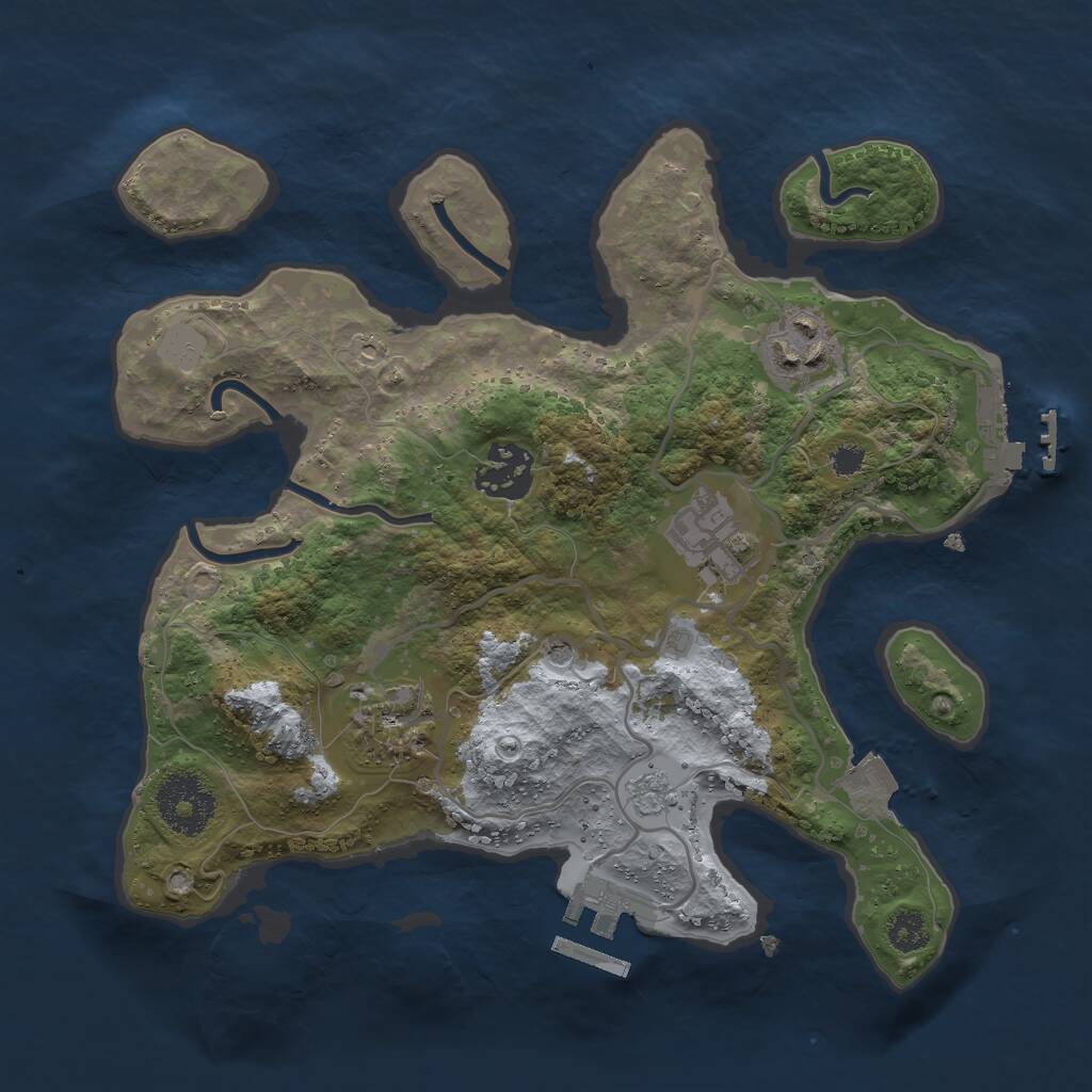 Rust Map: Procedural Map, Size: 2750, Seed: 297805, 9 Monuments