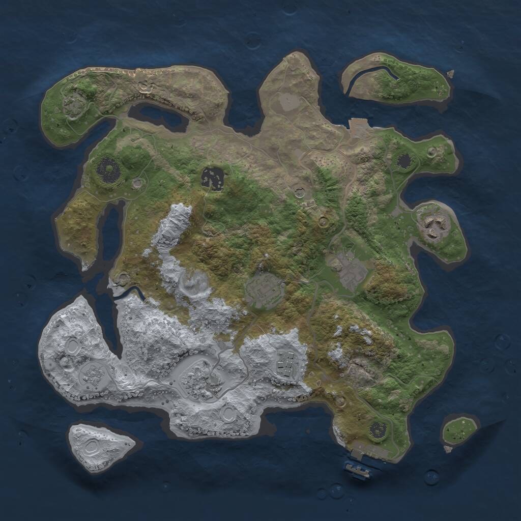 Rust Map: Procedural Map, Size: 3200, Seed: 99144967, 11 Monuments