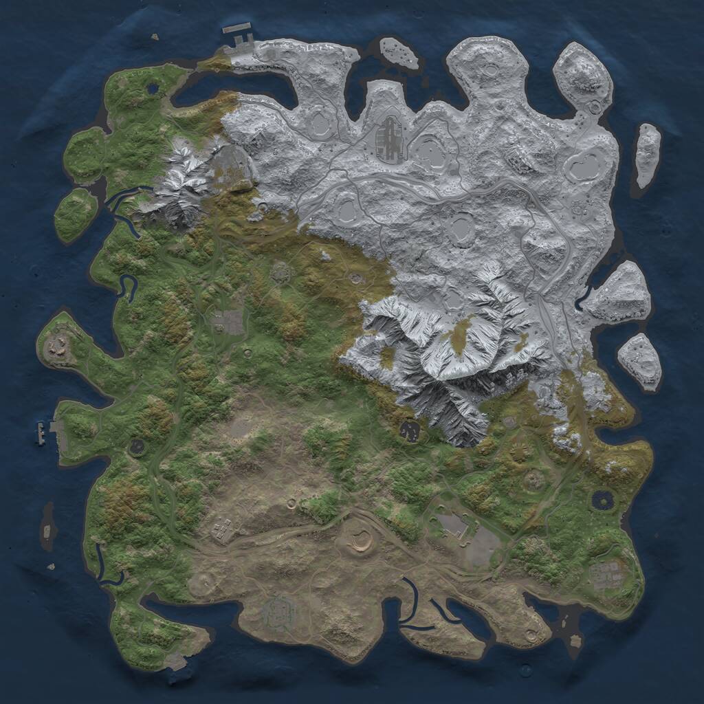 Rust Map: Procedural Map, Size: 5001, Seed: 681268573, 17 Monuments