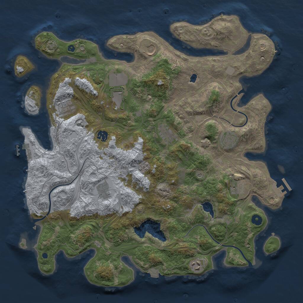 Rust Map: Procedural Map, Size: 4250, Seed: 27229, 16 Monuments