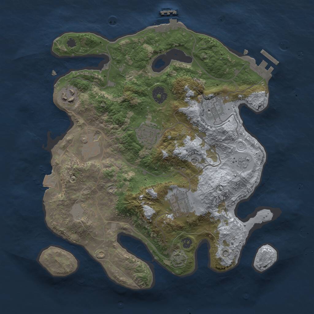 Rust Map: Procedural Map, Size: 3000, Seed: 897866658, 11 Monuments