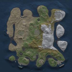 Thumbnail Rust Map: Procedural Map, Size: 3000, Seed: 16575, 10 Monuments