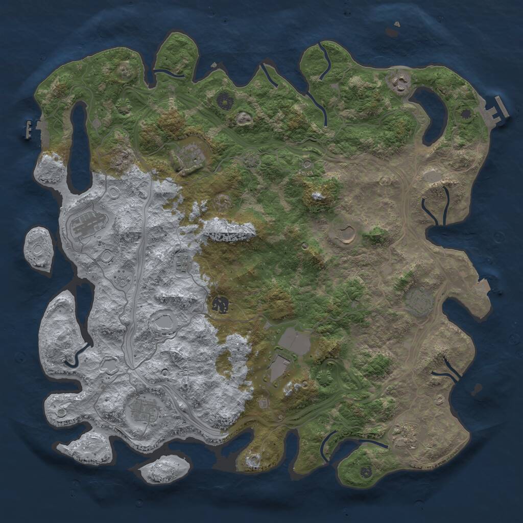 Rust Map: Procedural Map, Size: 4500, Seed: 18874098, 16 Monuments