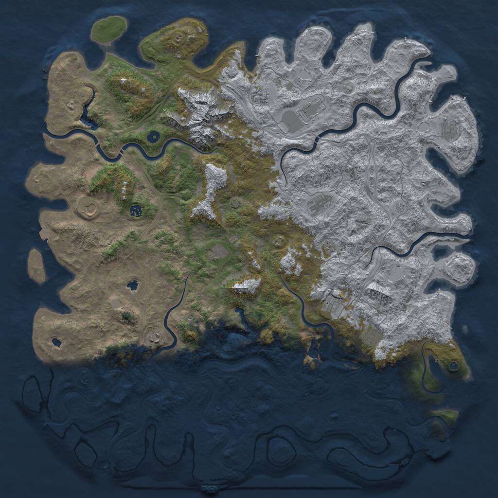 Rust Map: Procedural Map, Size: 6000, Seed: 1241515, 17 Monuments