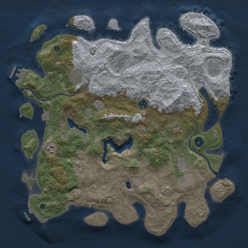 Rust Map: Procedural Map, Size: 4000, Seed: 2015071744, 14 Monuments