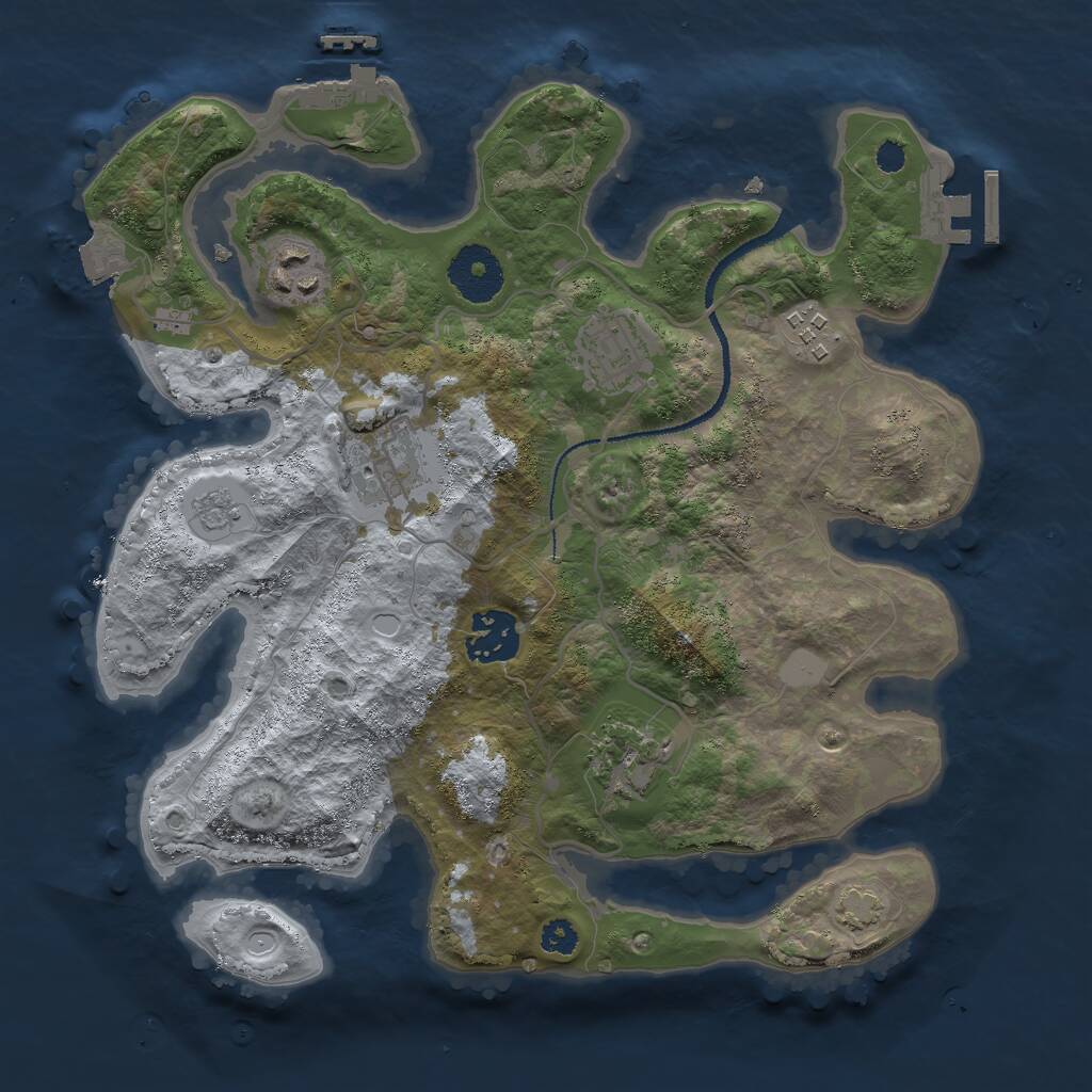 Rust Map: Procedural Map, Size: 3000, Seed: 78427, 11 Monuments