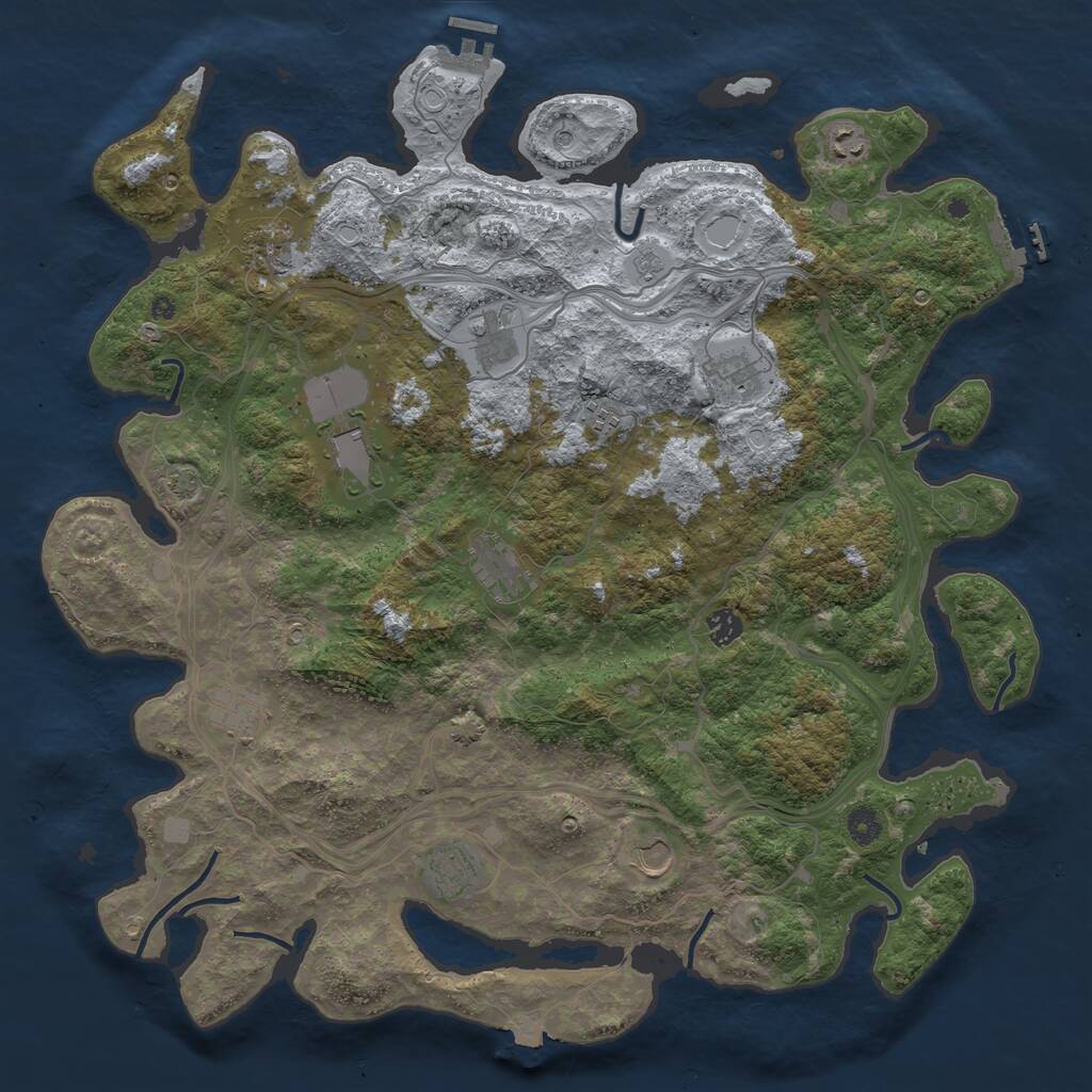 Rust Map: Procedural Map, Size: 4500, Seed: 3103936, 17 Monuments