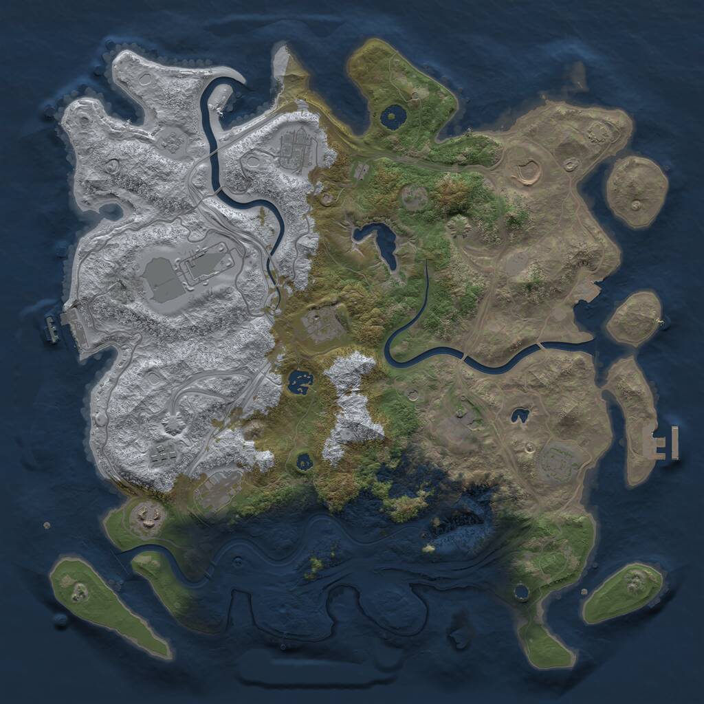 Rust Map: Procedural Map, Size: 4250, Seed: 1719368182, 16 Monuments