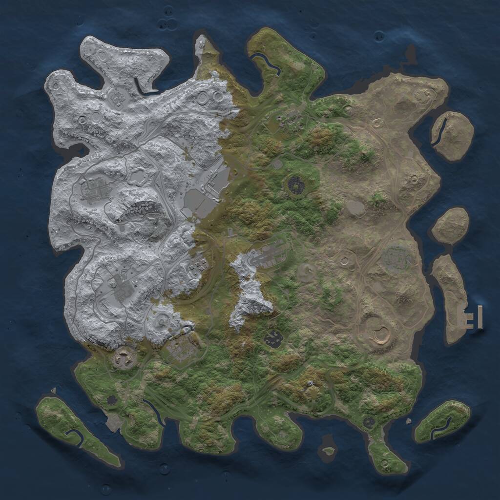 Rust Map: Procedural Map, Size: 4250, Seed: 1719368182, 16 Monuments