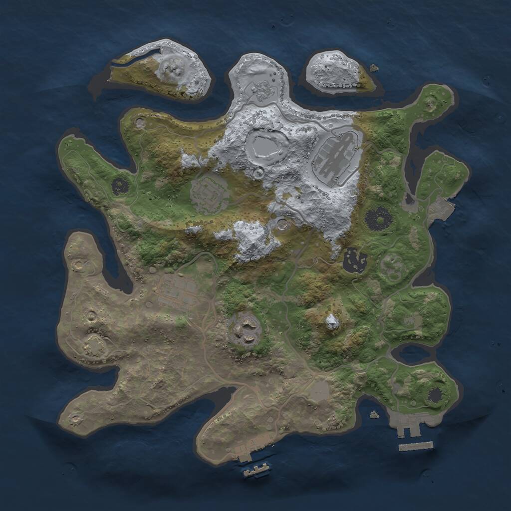 Rust Map: Procedural Map, Size: 3000, Seed: 8613297, 11 Monuments