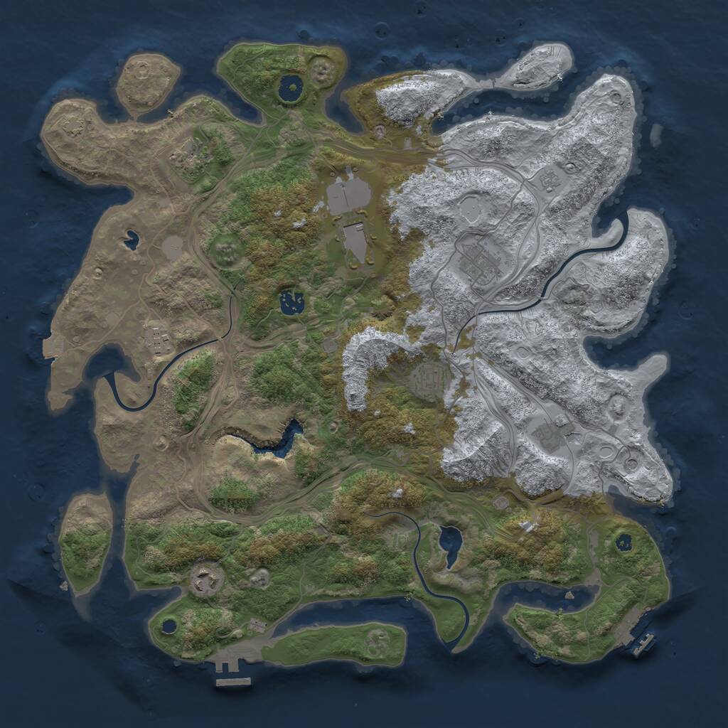 Rust Map: Procedural Map, Size: 4250, Seed: 375762344, 14 Monuments