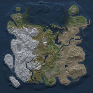 Thumbnail Rust Map: Procedural Map, Size: 4000, Seed: 1930193339, 15 Monuments