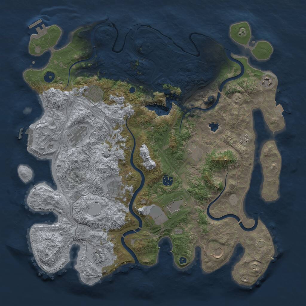 Rust Map: Procedural Map, Size: 4250, Seed: 1432101504, 16 Monuments
