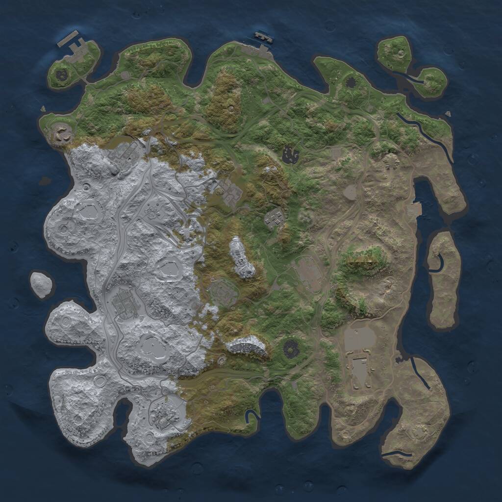 Rust Map: Procedural Map, Size: 4250, Seed: 1432101504, 16 Monuments