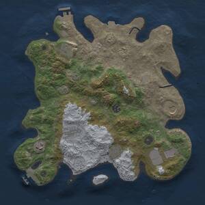 Thumbnail Rust Map: Procedural Map, Size: 3500, Seed: 1939574609, 15 Monuments