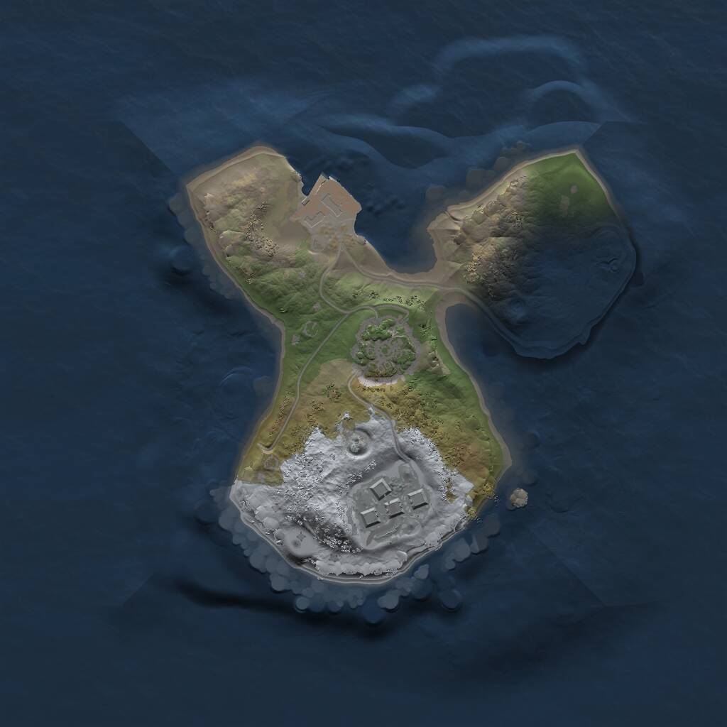 Rust Map: Procedural Map, Size: 1600, Seed: 1639726846, 3 Monuments