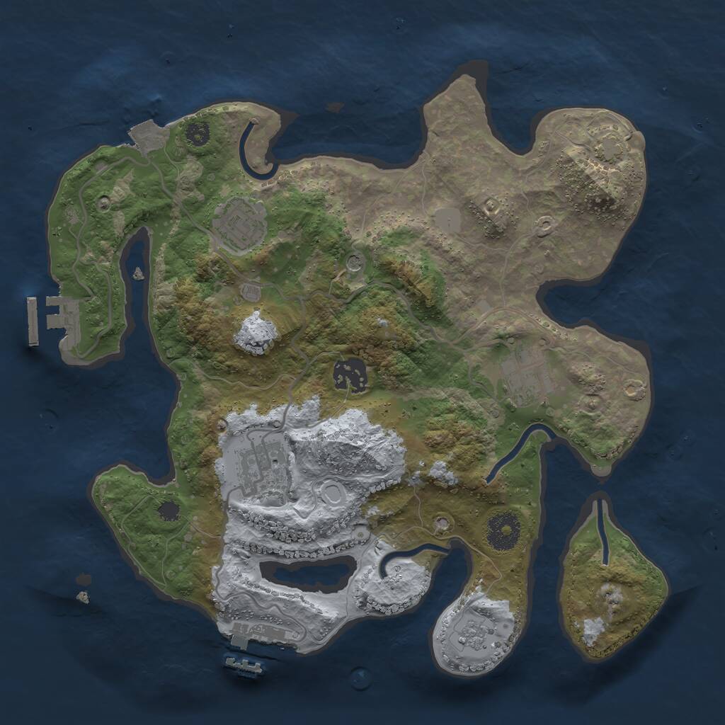 Rust Map: Procedural Map, Size: 3000, Seed: 1769708433, 10 Monuments