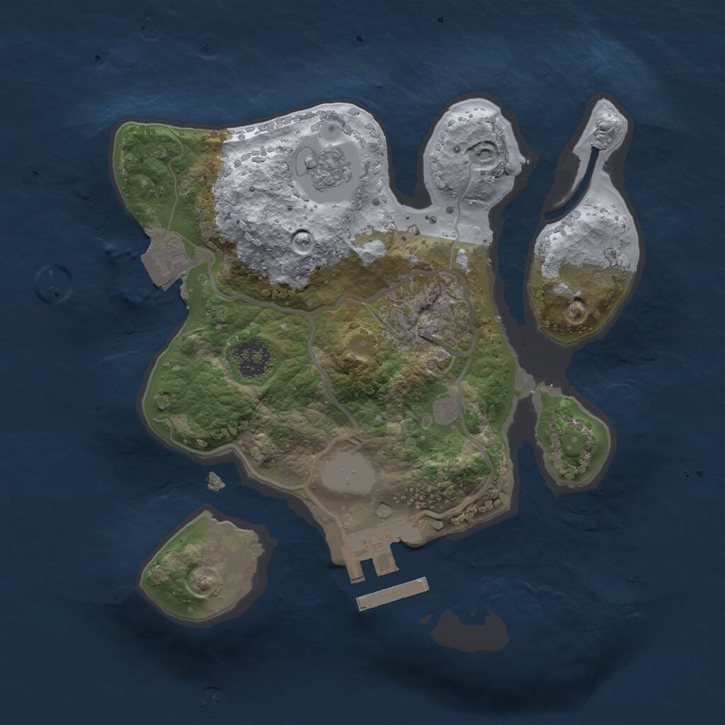 Rust Map: Procedural Map, Size: 2000, Seed: 111030918, 3 Monuments