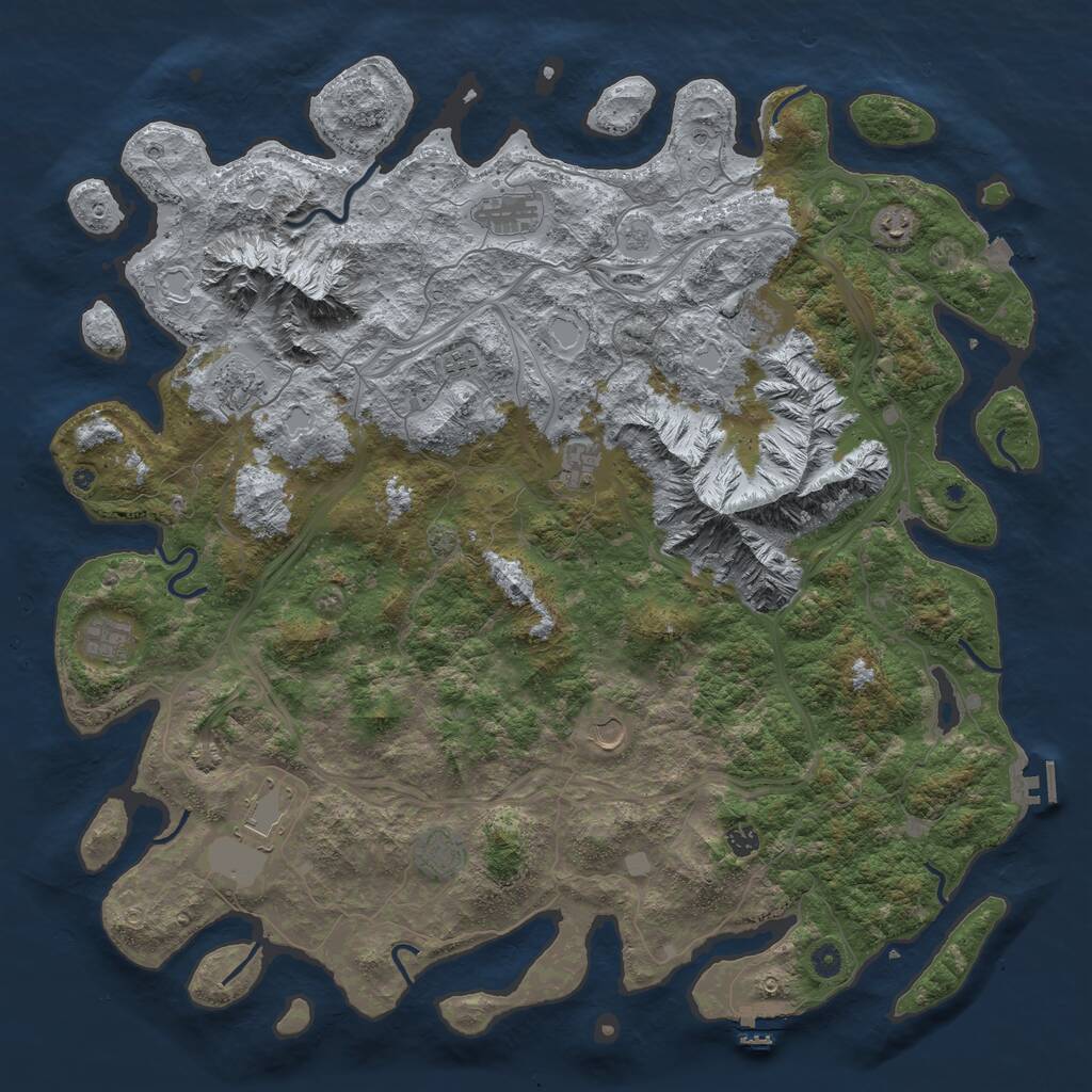 Rust Map: Procedural Map, Size: 5200, Seed: 17762077, 17 Monuments